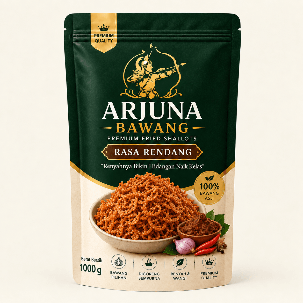 Kemasan Bawang Goreng Rasa Rendang 1000 g