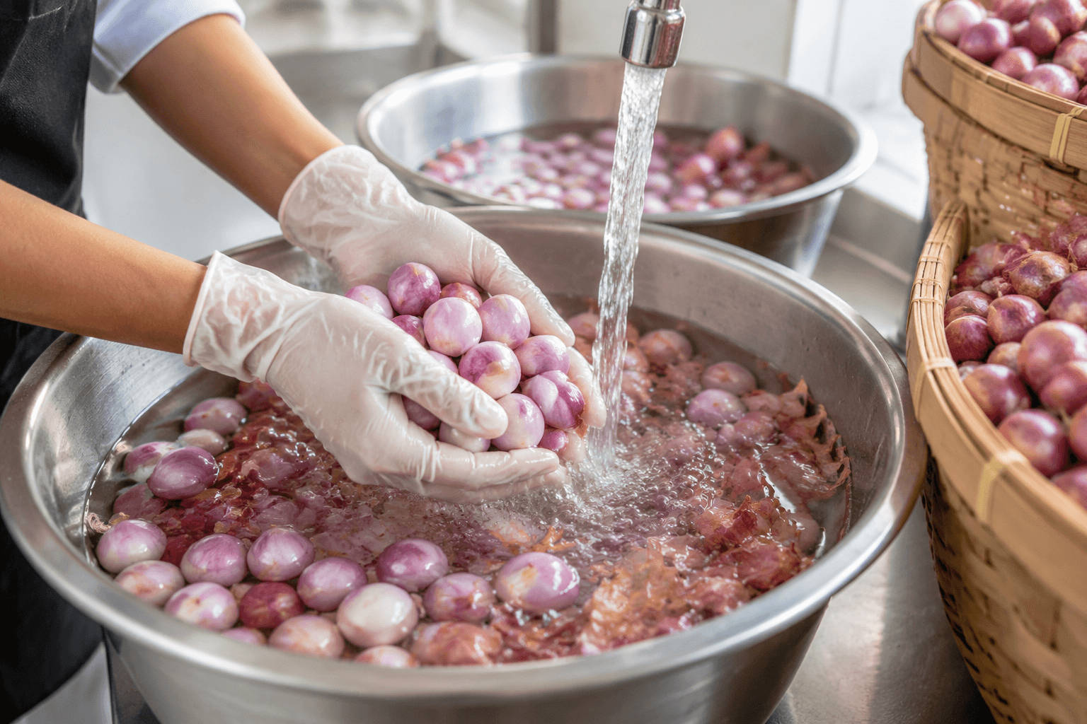 Tahap produksi: Kupas dan cuci