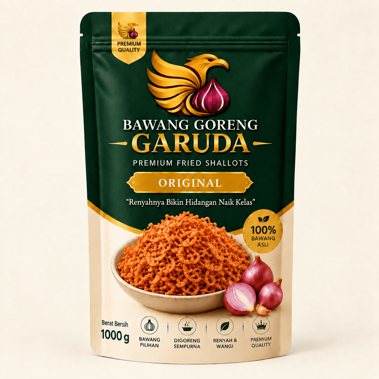 Kemasan Bawang Goreng Garuda Original 1000 g